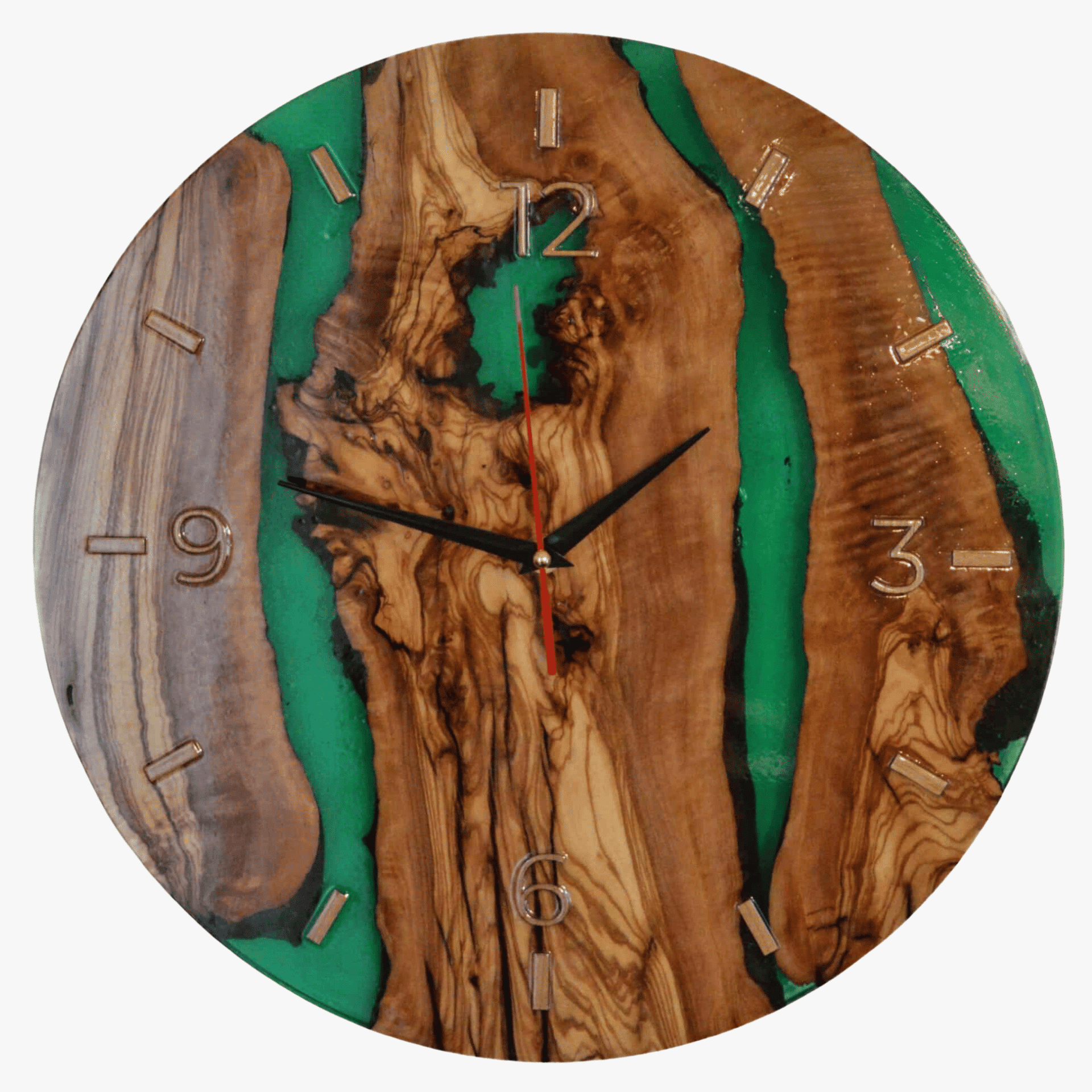 Orologio legno resina - Elemento - Arredamento Made in Italy